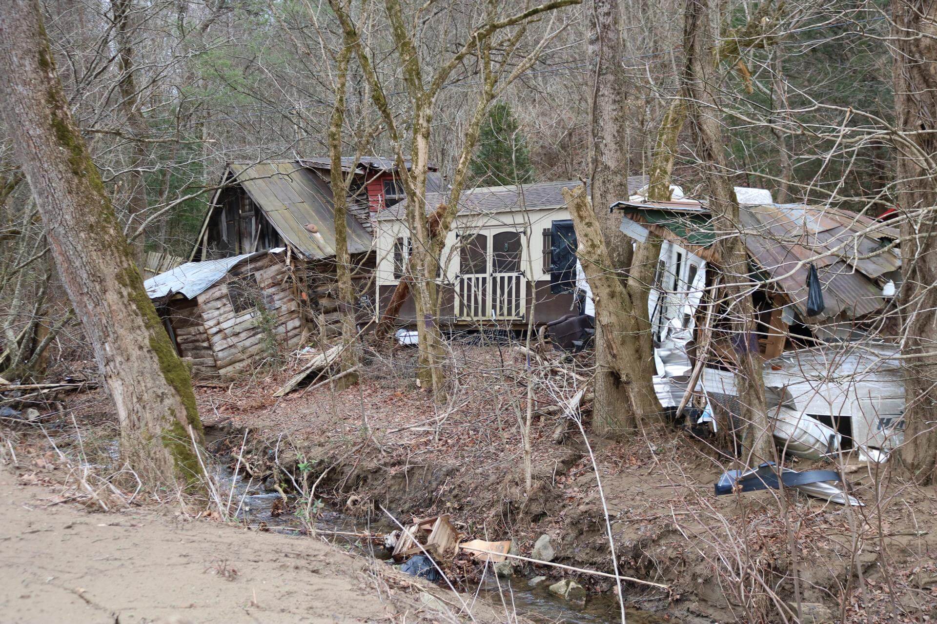Old house destroyed in woods