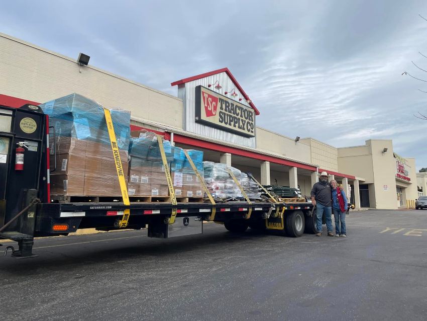 Building supplies Tractor trailer full of plywood and building supplies